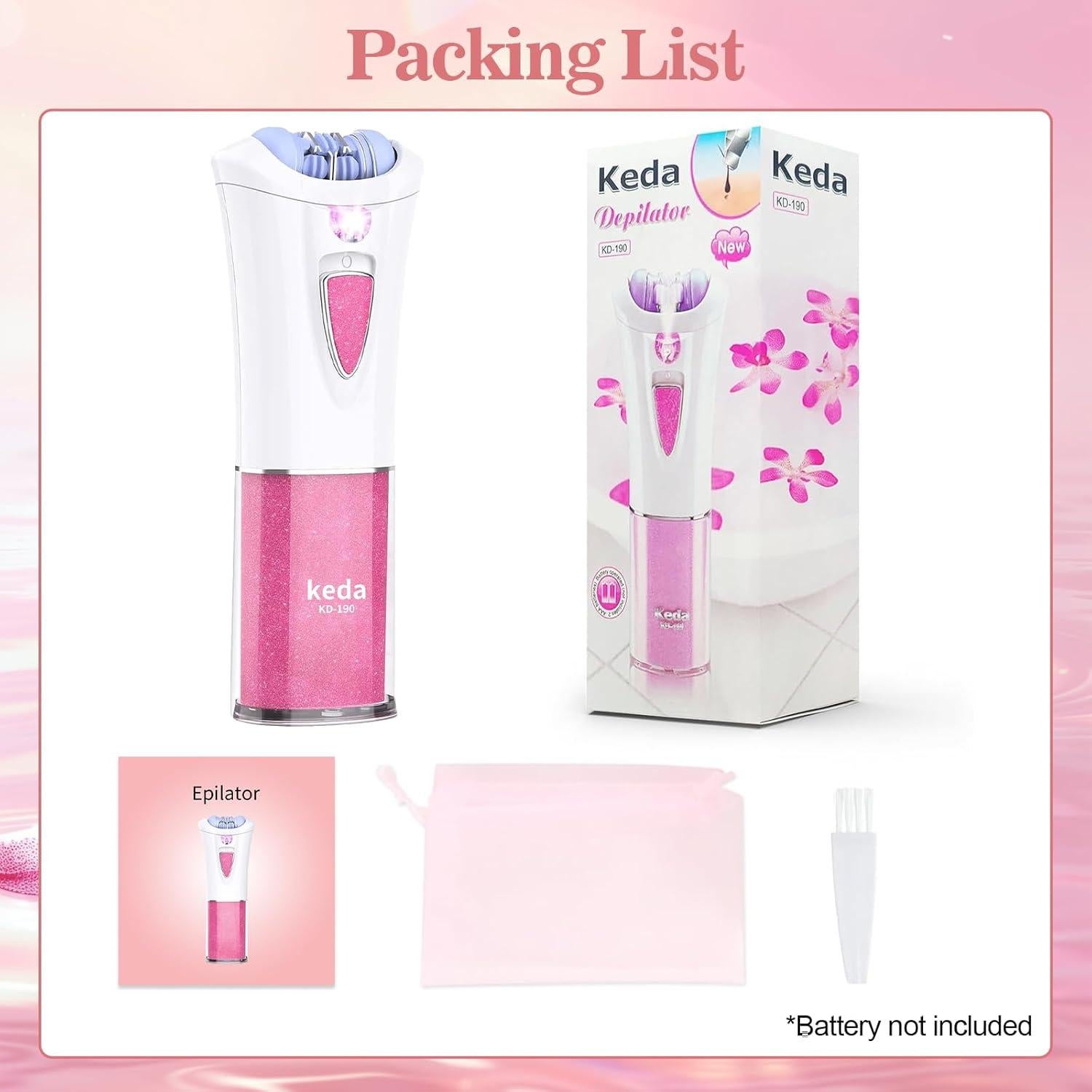 Epilador Facial Glabrouse con Luz LED y 9 Pinzas - Depilación Suave