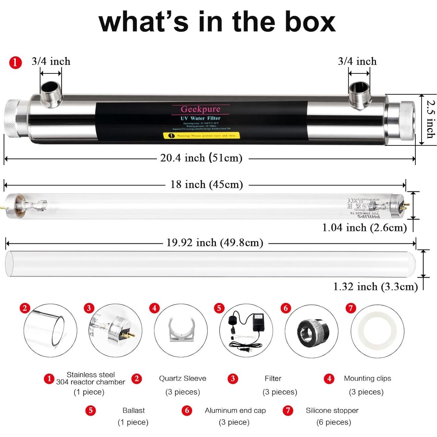 Filtro de Agua UV Geekpure 6 GPM para Toda la Casa