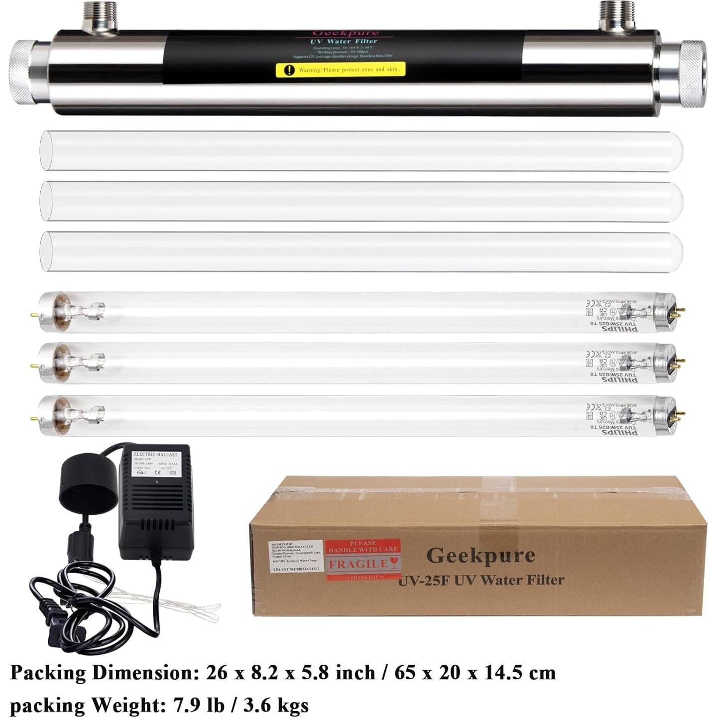 Filtro de Agua UV Geekpure 6 GPM para Toda la Casa