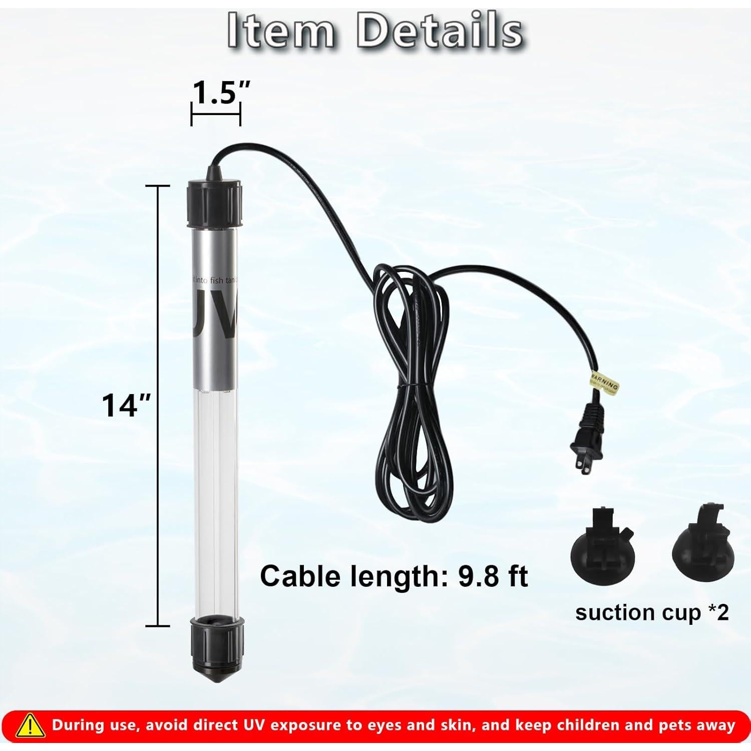 Luz UV 20W Uvcoolplunge para Acuarios y Estanques hasta 3785L