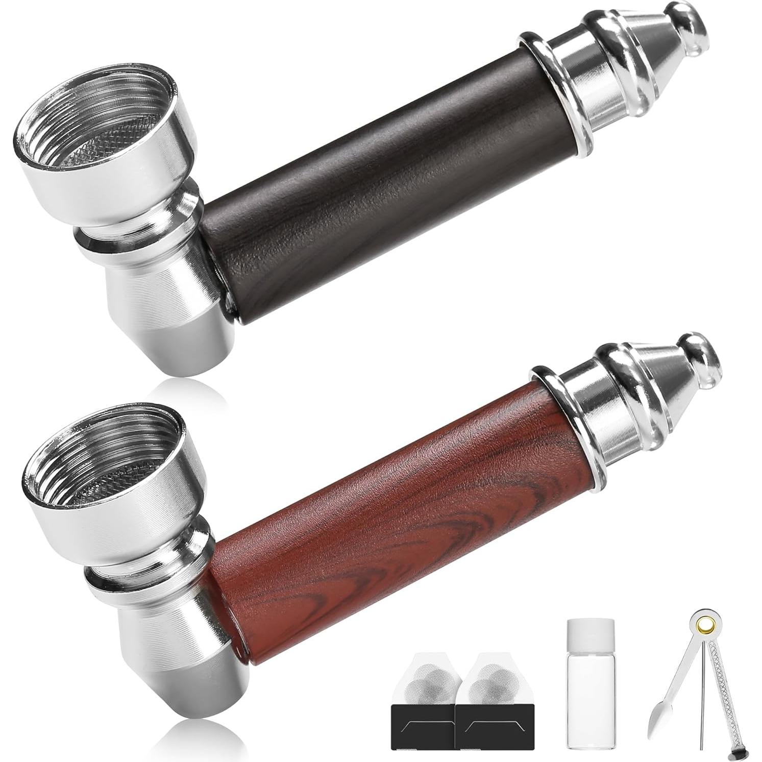 Juego de Pipas de Tabaco Sivaopa - 2 Piezas en Rojo y Negro