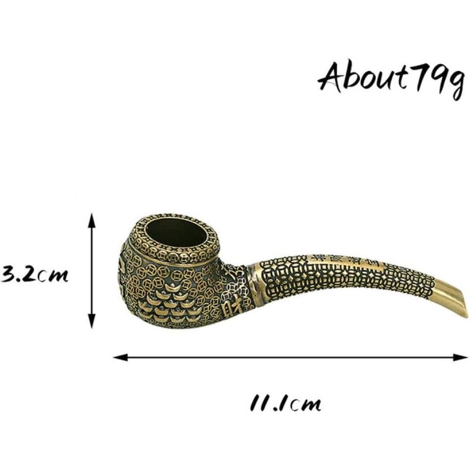 Pipa de tabaco de cobre puro ONTENY con boquilla de latón