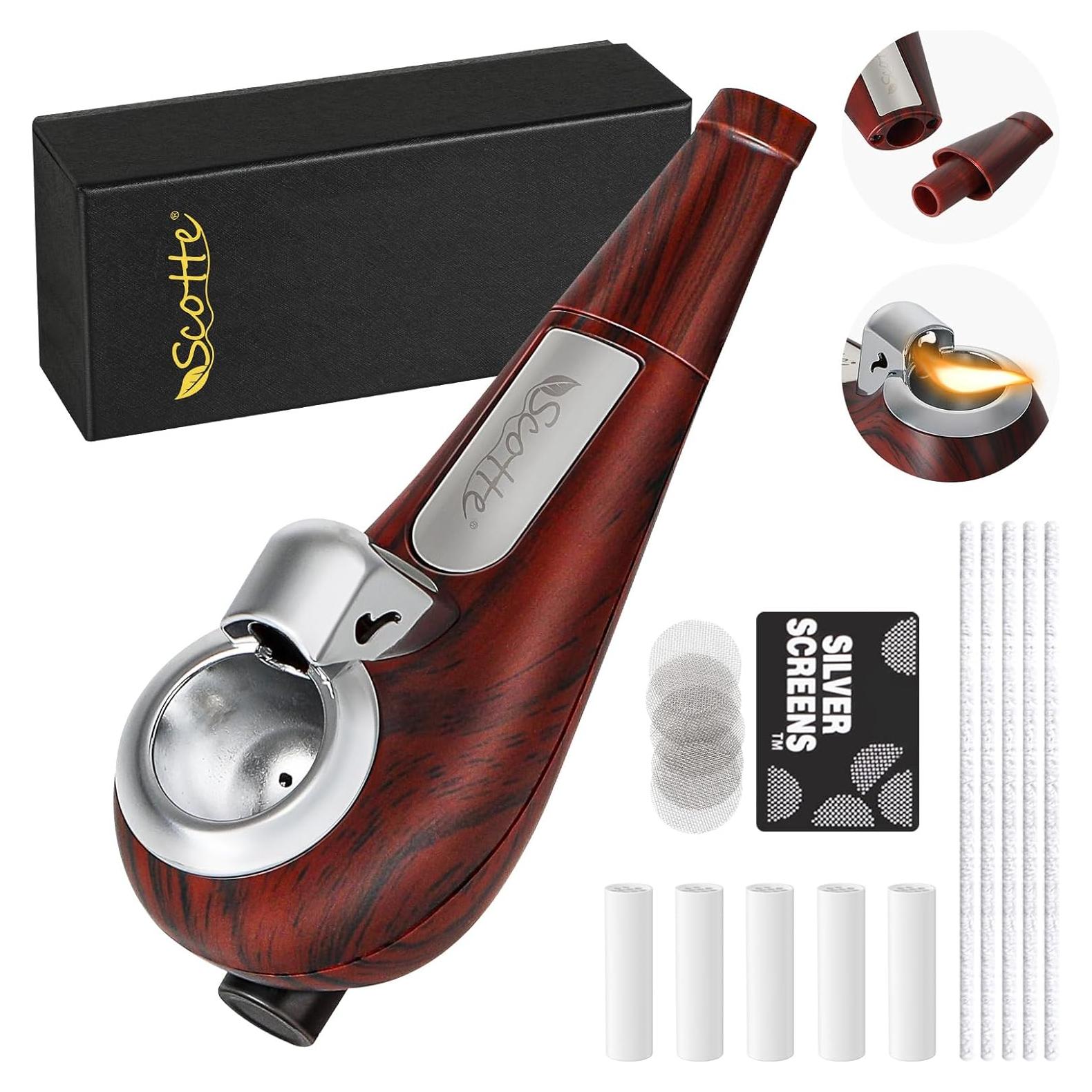 Tubería portátil Scotte mini con encendedor recargable y accesorios