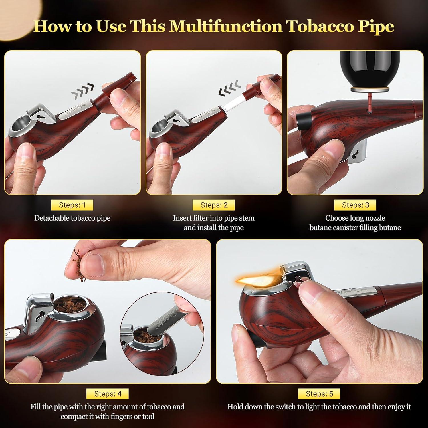 Tubería portátil Scotte mini con encendedor recargable y accesorios