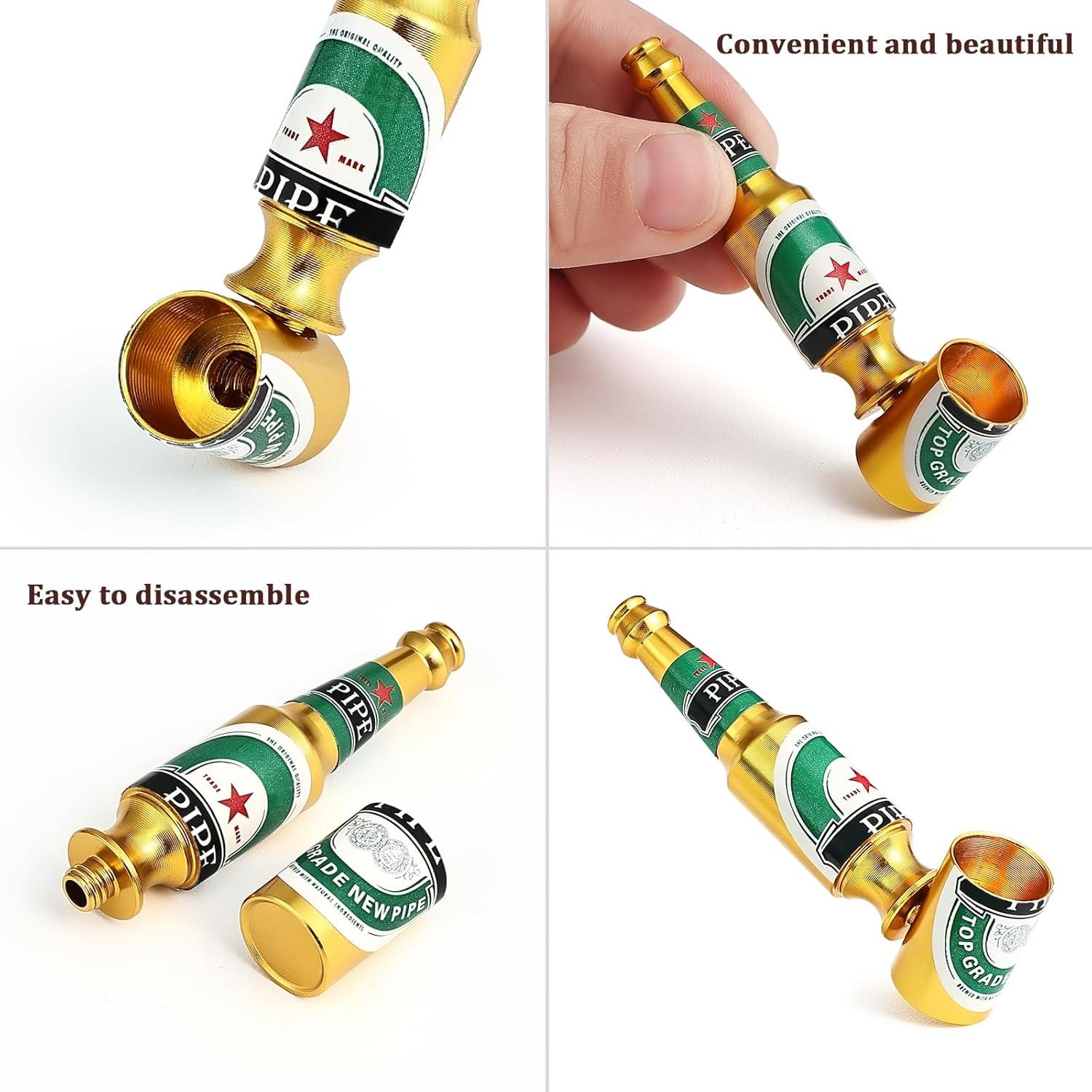 Tubo de Tabaco Joyoldelf 3pcs Metal Botella Cerveza Multicolor