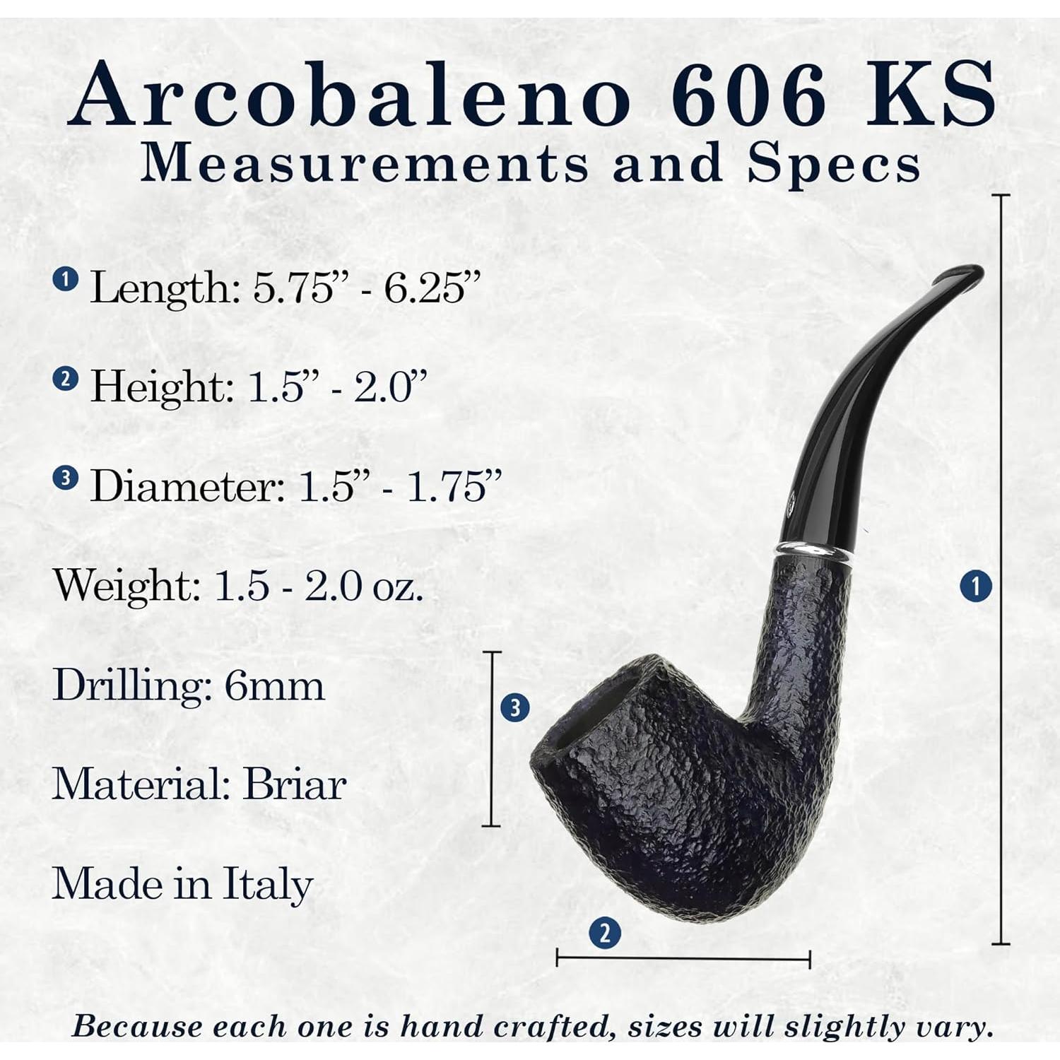 Pipa Savinelli Arcobaleno 606 KS Curvada Hecha a Mano 6mm