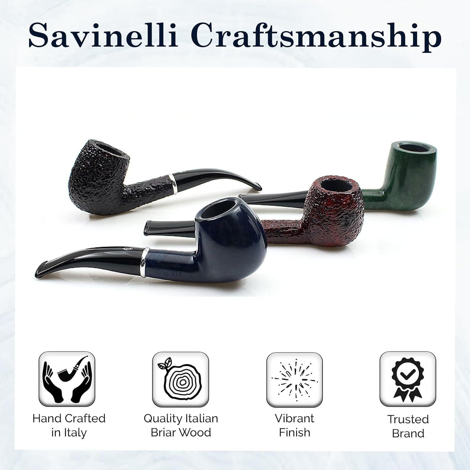 Pipa Savinelli Arcobaleno 606 KS Curvada Hecha a Mano 6mm