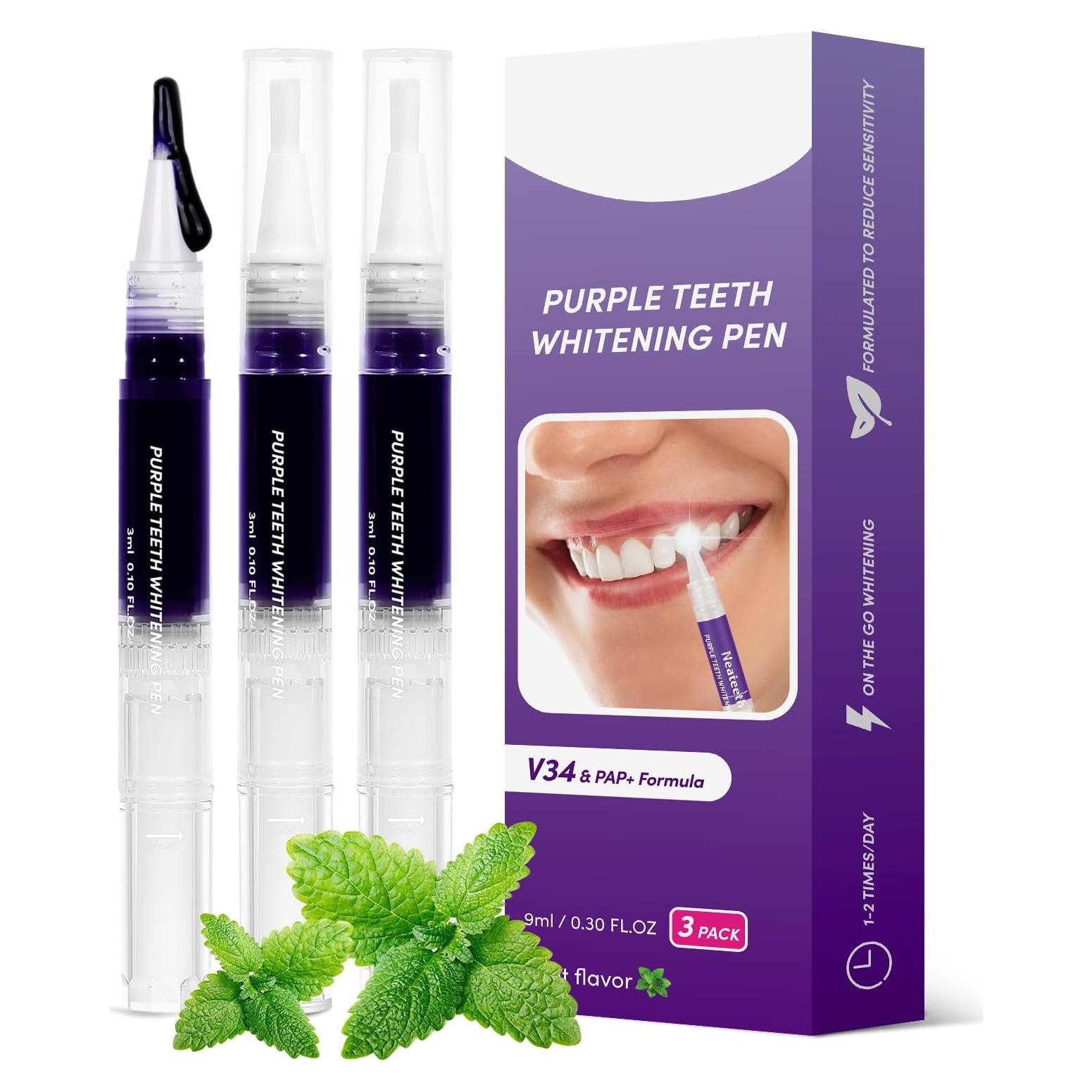 Bolígrafo Blanqueador de Dientes Neateeth Morado 3 Paquetes