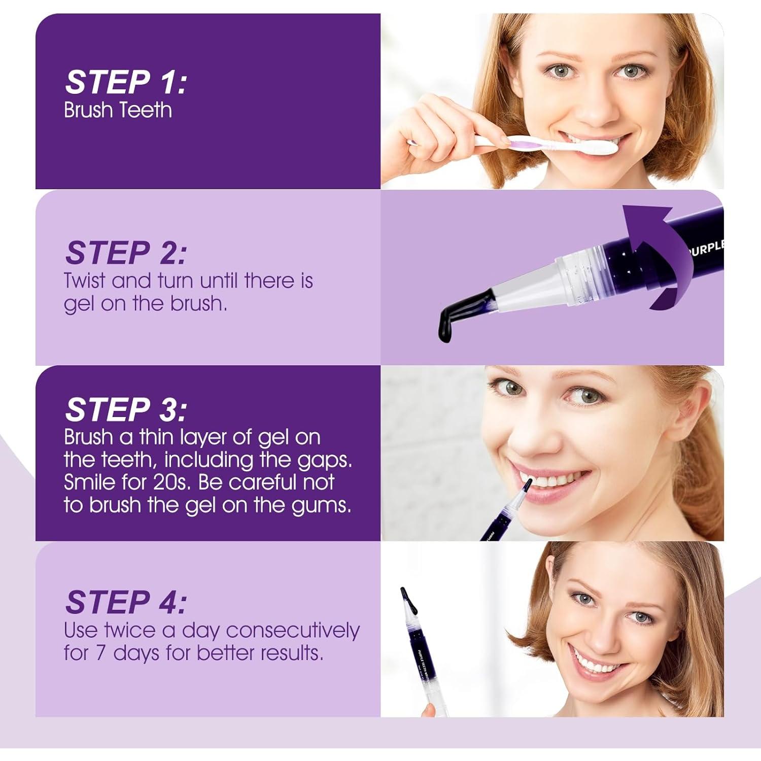 Bolígrafo Blanqueador de Dientes Neateeth Morado 3 Paquetes