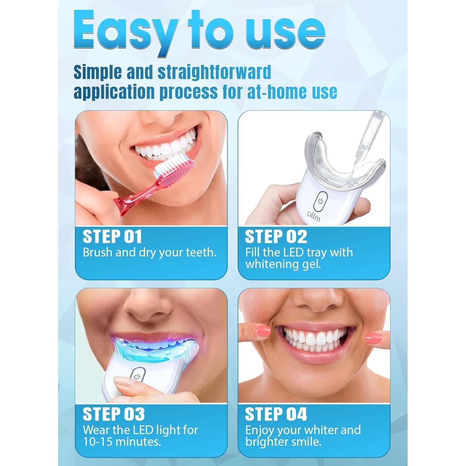 Kit de Blanqueamiento Dental OLLM con Luz LED y Gel 35%