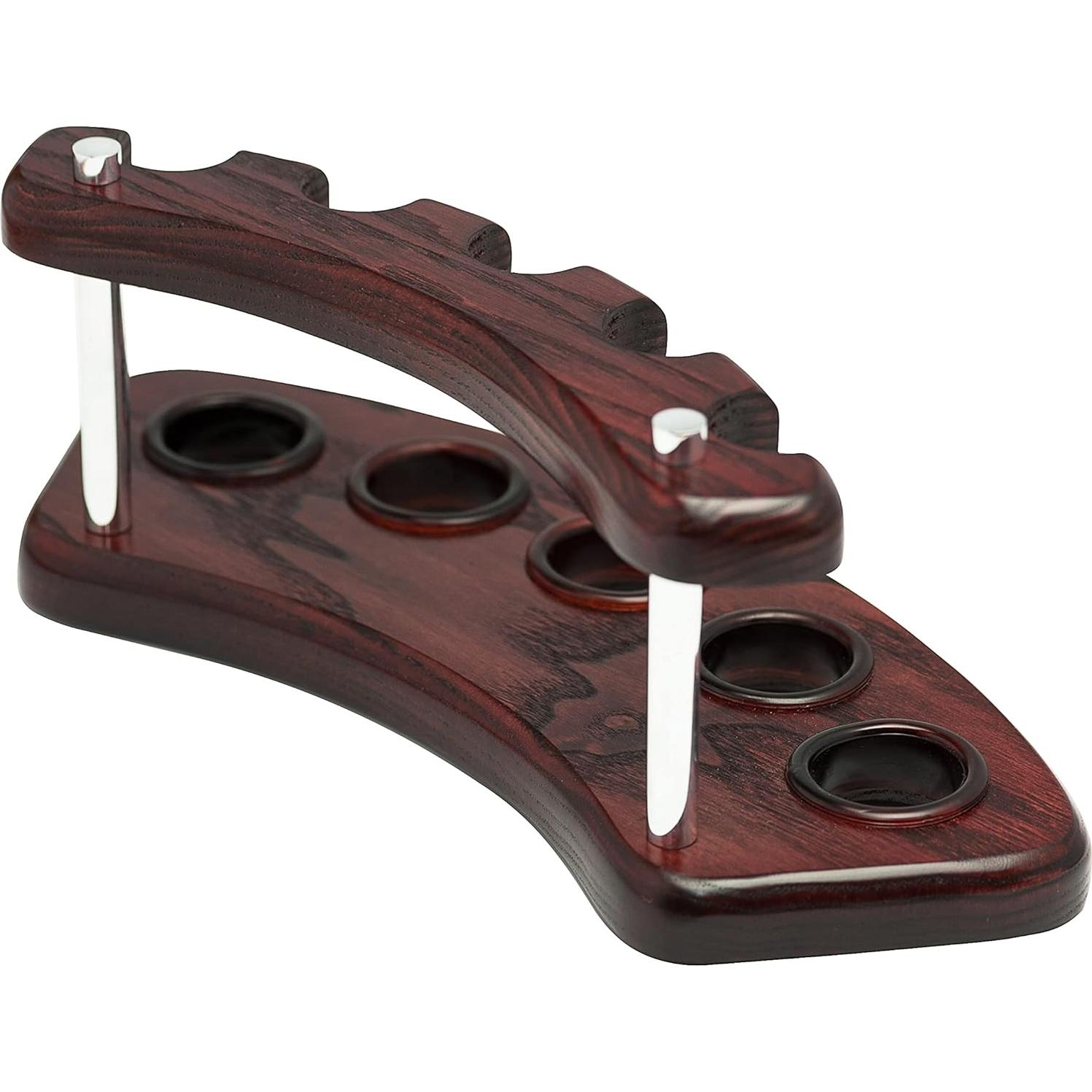 Soporte de Madera para 5 Pipas KAFpipeWorkshop - Hecho a Mano