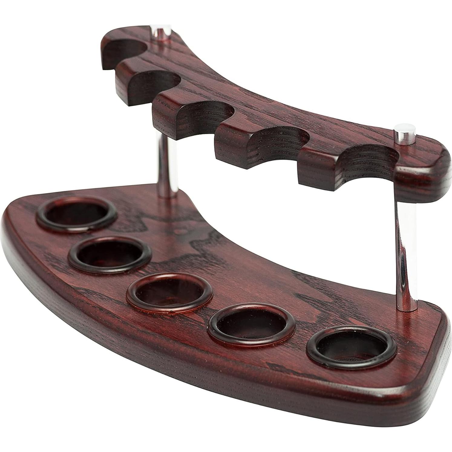 Soporte de Madera para 5 Pipas KAFpipeWorkshop - Hecho a Mano