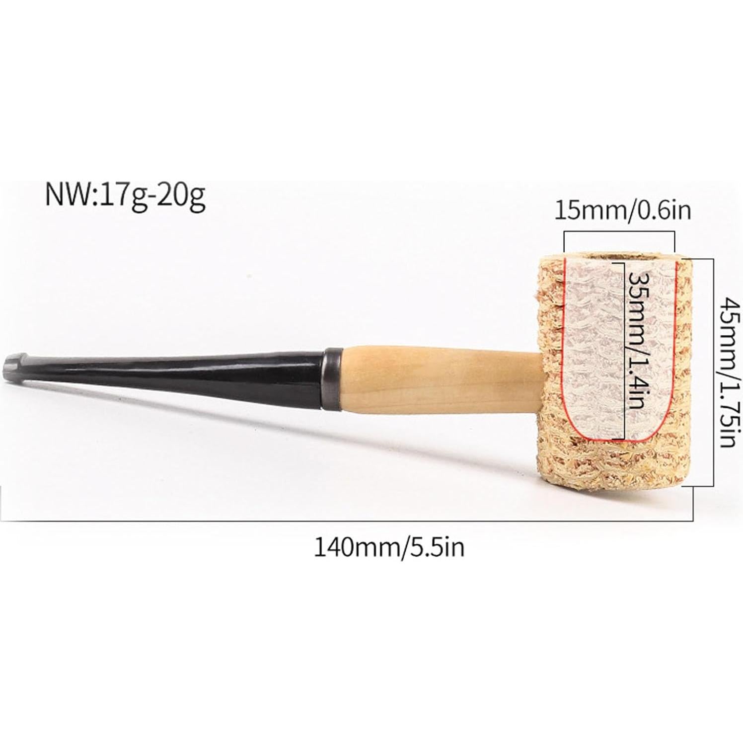 Pipas de Tabaco VOVCIG Set de 4 Pipas de Maíz para Fumar