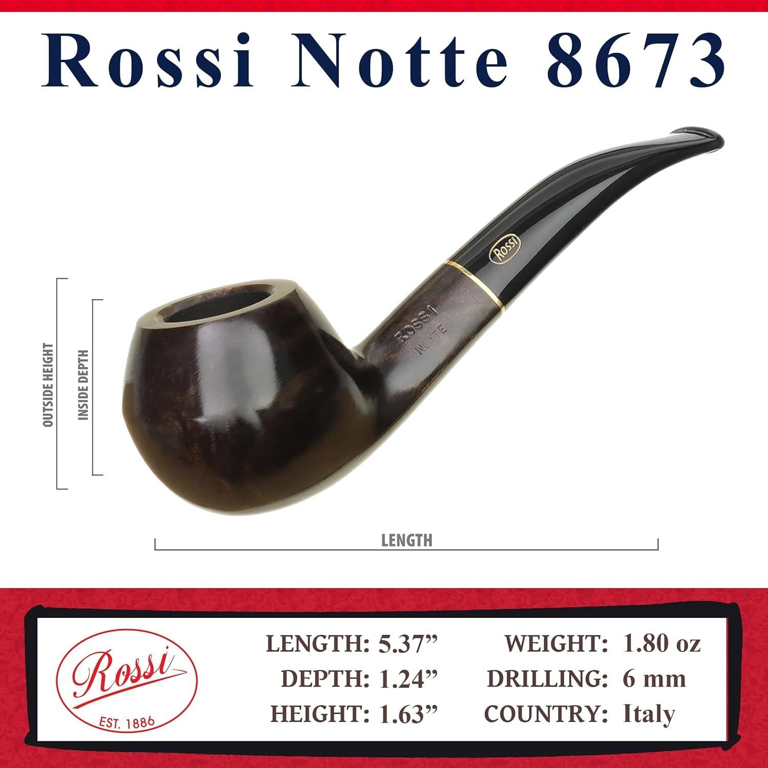 Pipa de Brezo Rossi Notte 8673 - Hecha a Mano en Italia