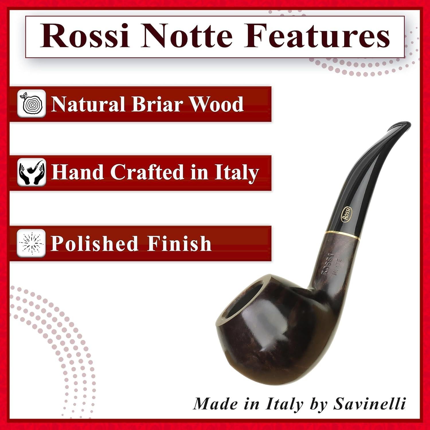 Pipa de Brezo Rossi Notte 8673 - Hecha a Mano en Italia