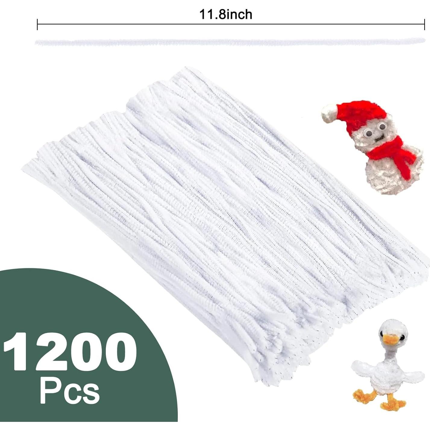 Limpiapipas Blancos CYEAH 1200 Piezas 30.48 cm para Manualidades