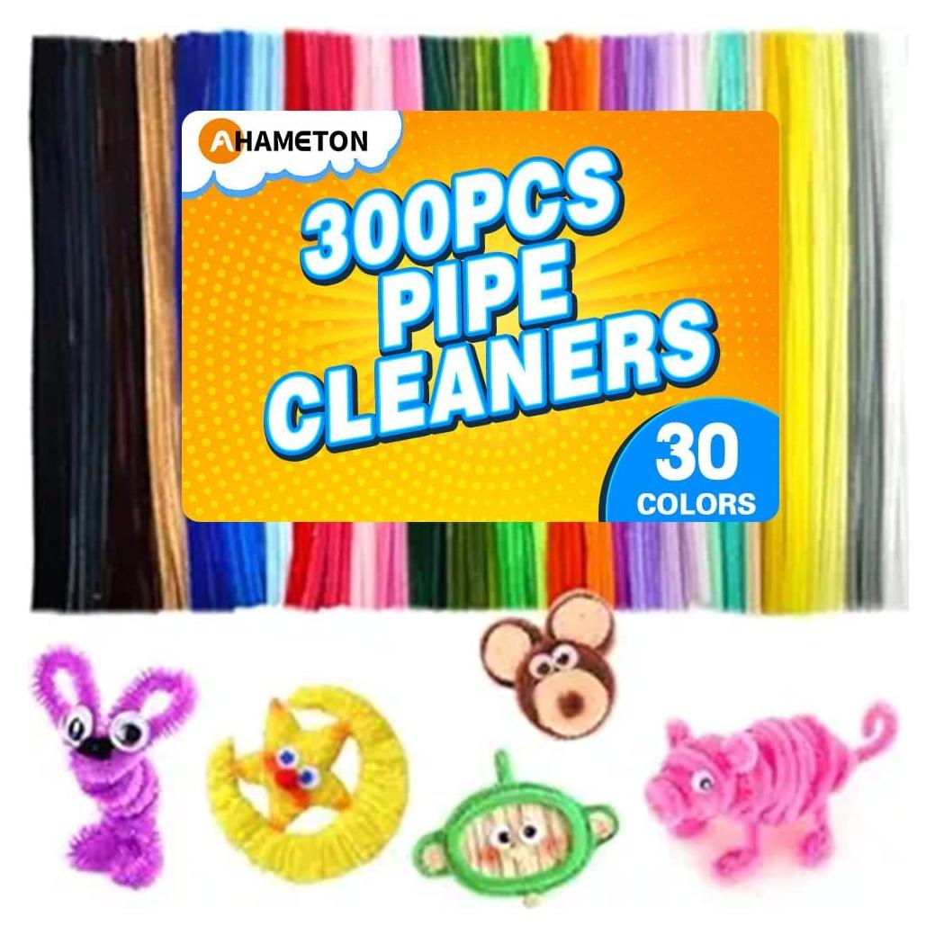 300 Limpiapipas Multicolor AHAMETON 7mm x 30.48cm Manualidades