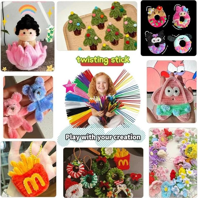 300 Limpiapipas Multicolor AHAMETON 7mm x 30.48cm Manualidades