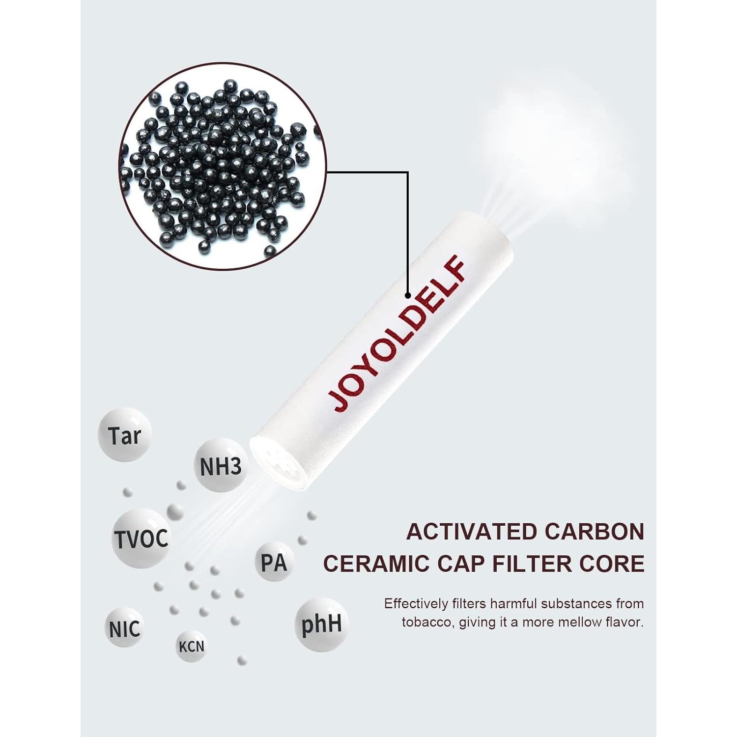 Filtros de Tubo de 9mm Joyoldelf - 120 Filtros de Carbono