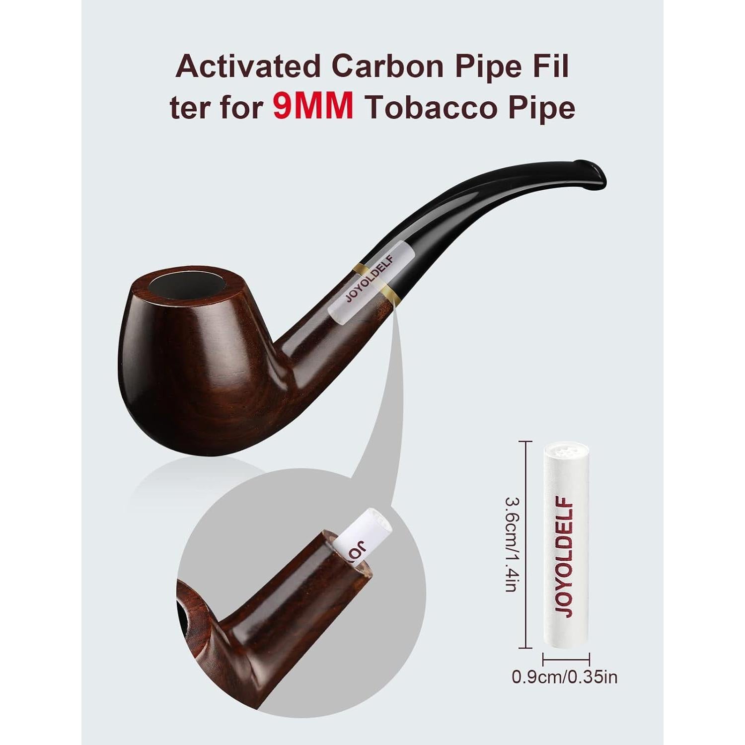 Filtros de Tubo de 9mm Joyoldelf - 120 Filtros de Carbono