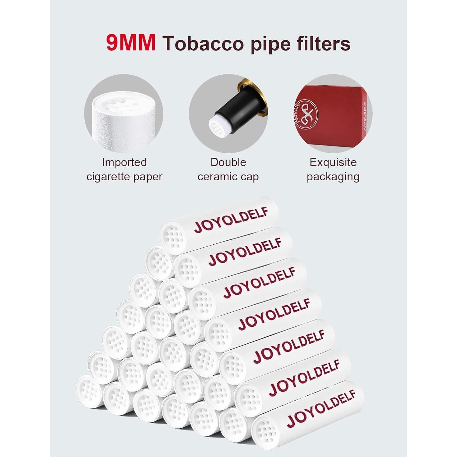 Filtros de Tubo de 9mm Joyoldelf - 120 Filtros de Carbono