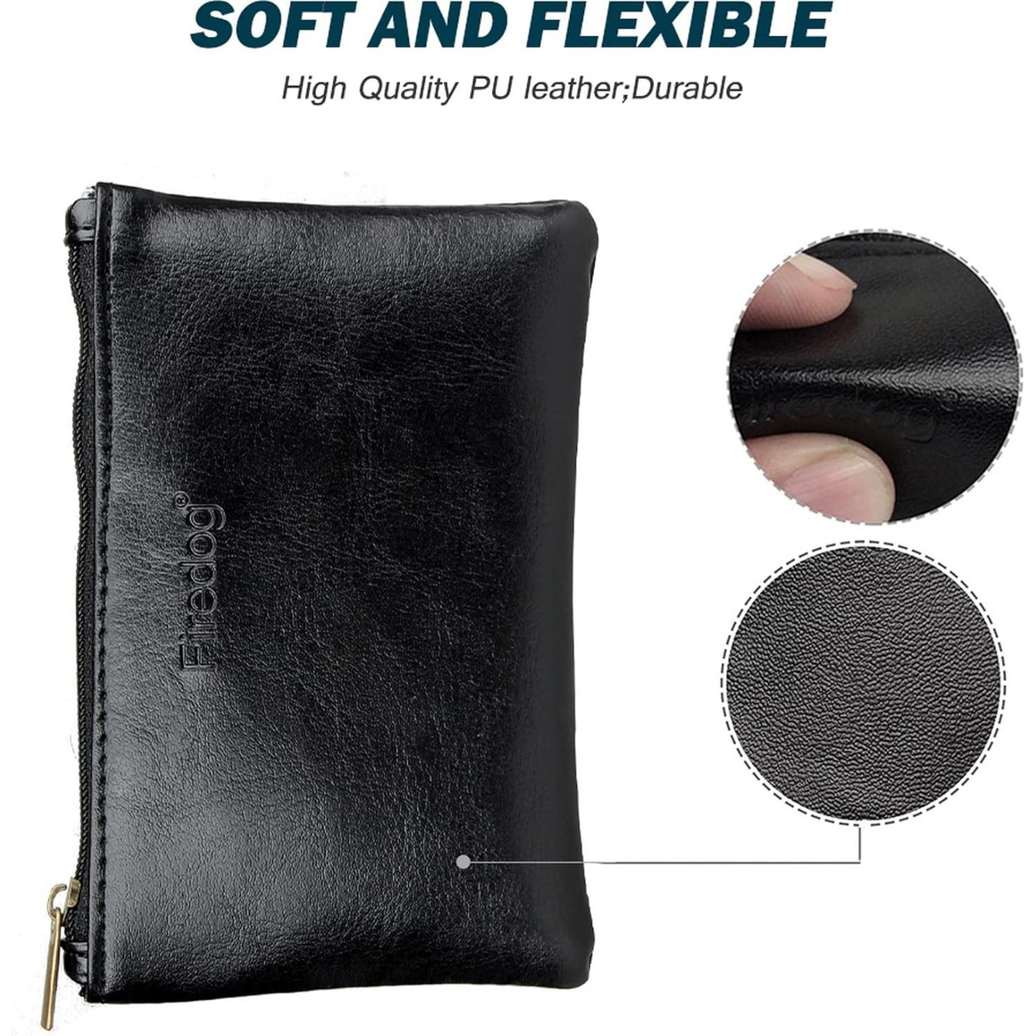 Bolsa de Tabaco FIREDOG CL74 Cuero Sintético Negro 14x9x1cm