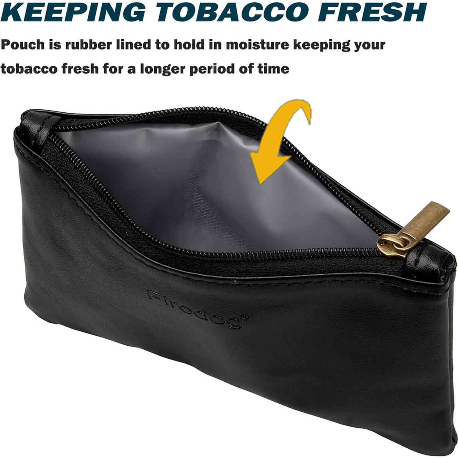 Bolsa de Tabaco FIREDOG CL74 Cuero Sintético Negro 14x9x1cm