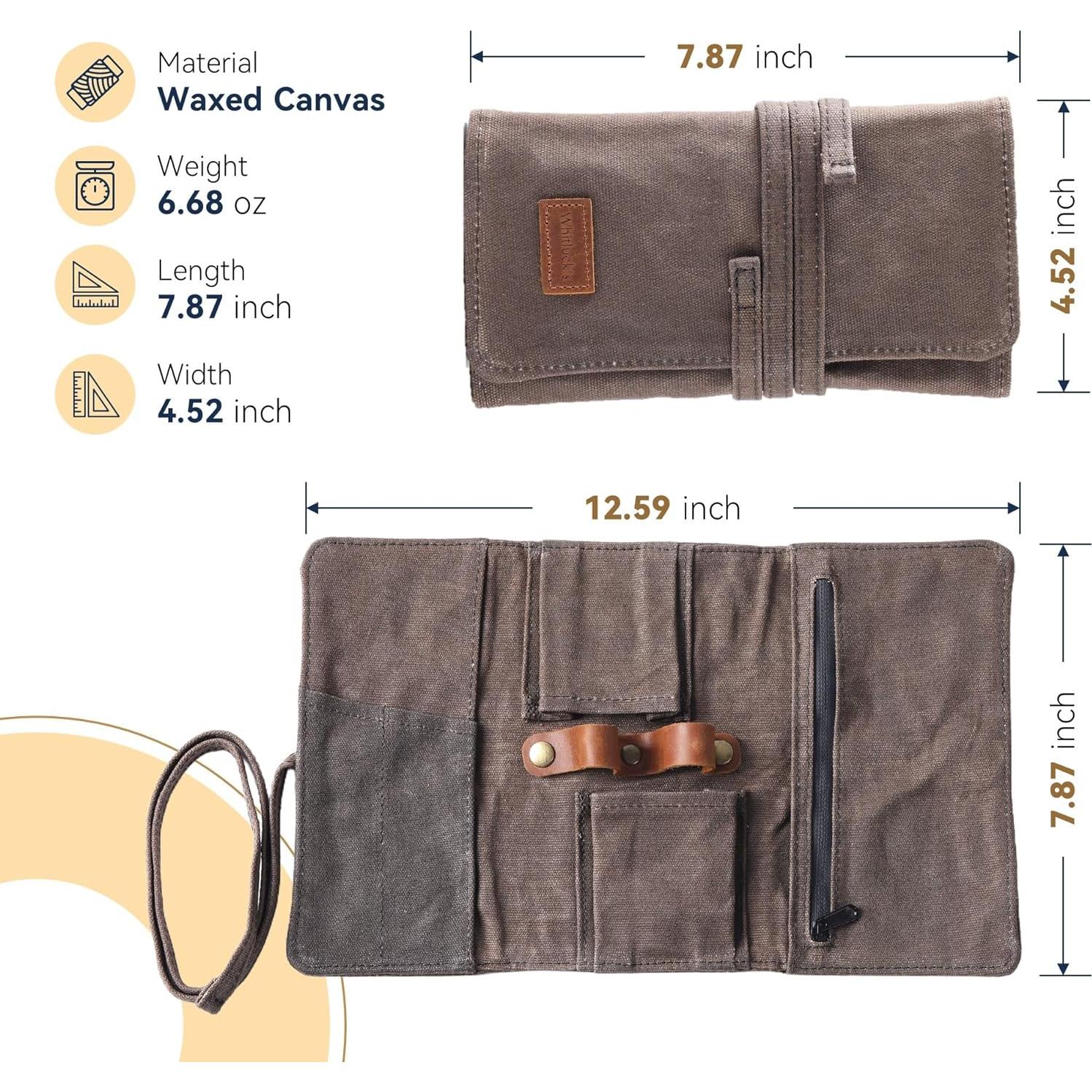 Bolsa de Pipa de Lona Encera Whitluck con Soporte de Cuero