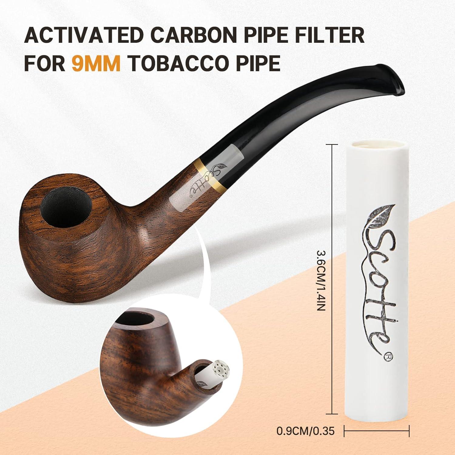 Filtros de Pipa Scotte 9mm Carbón Activado 100 pcs Doble Tapa