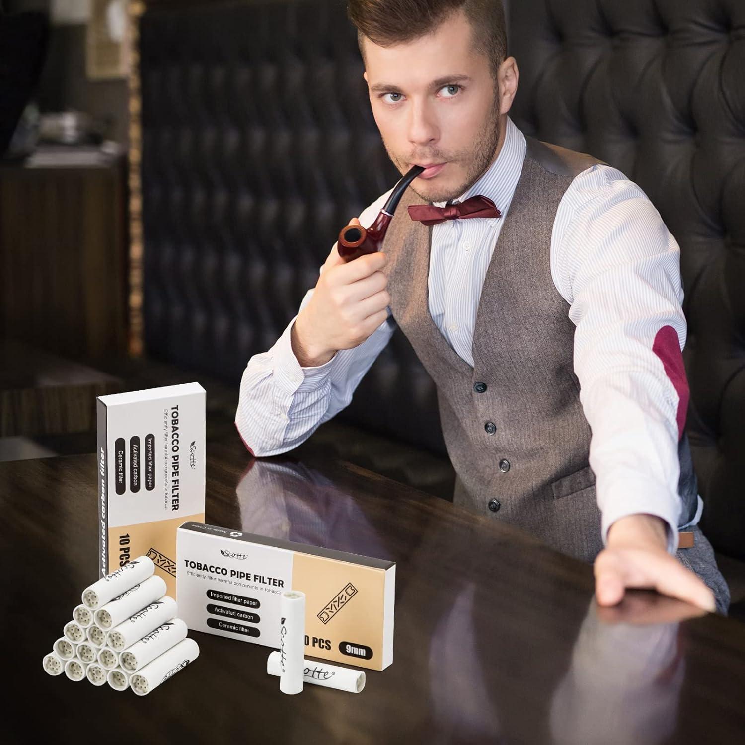 Filtros de Pipa Scotte 9mm Carbón Activado 100 pcs Doble Tapa