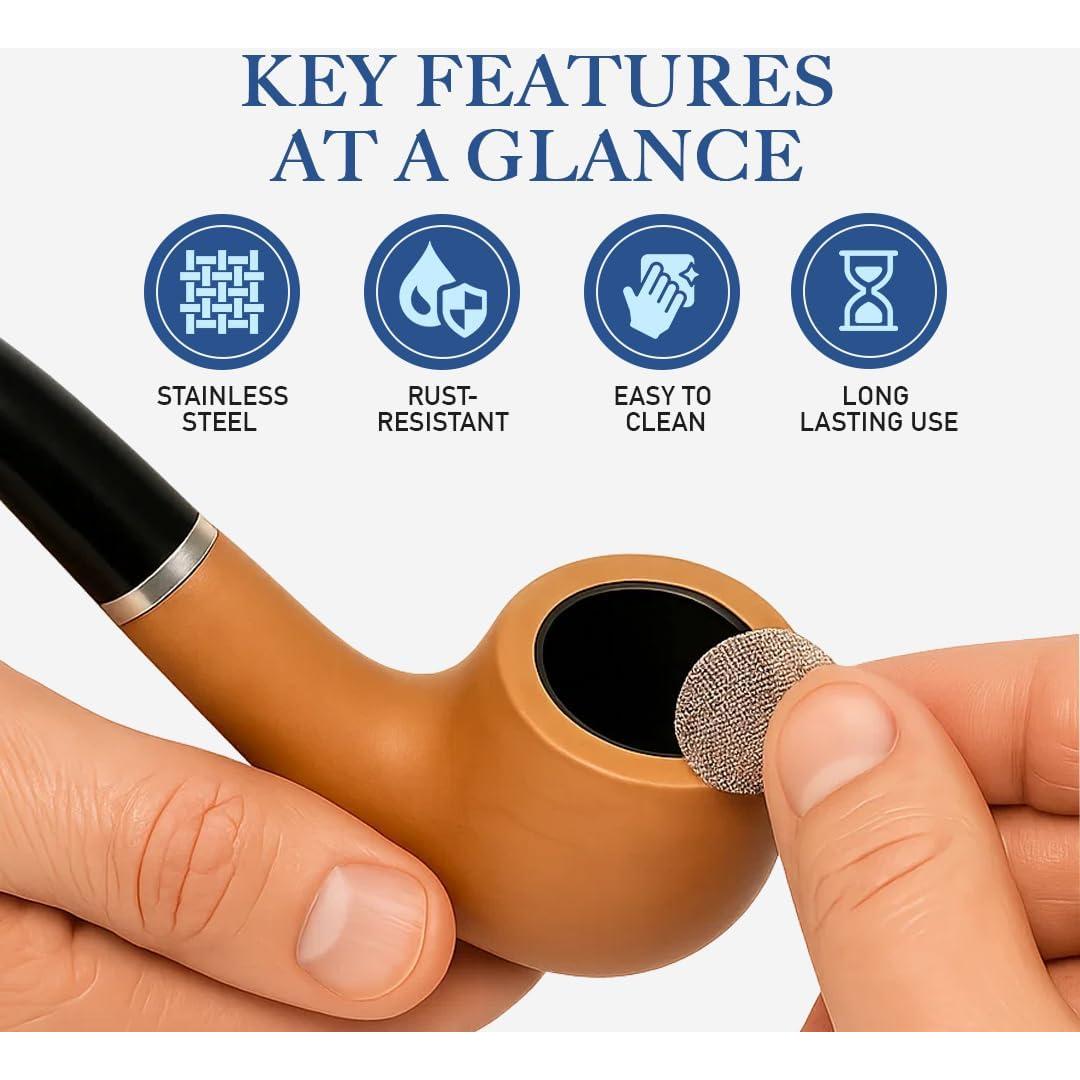 Lova Pipe Screens – 100 Pack Stainless Steel Screen Filters for Pipes – ¾ Inch (0.75") Mesh Pipe Filters – Durable, Heat-Resistant, Easy to Clean – Smoking Accessories