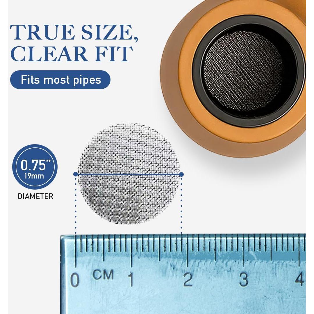Lova Pipe Screens – 100 Pack Stainless Steel Screen Filters for Pipes – ¾ Inch (0.75") Mesh Pipe Filters – Durable, Heat-Resistant, Easy to Clean – Smoking Accessories