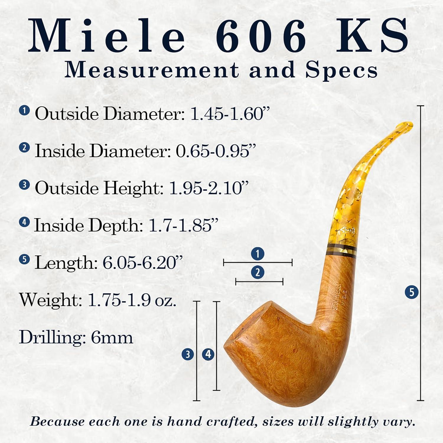 Pipa de Madera Savinelli Miele 606 KS Hecha a Mano Italia