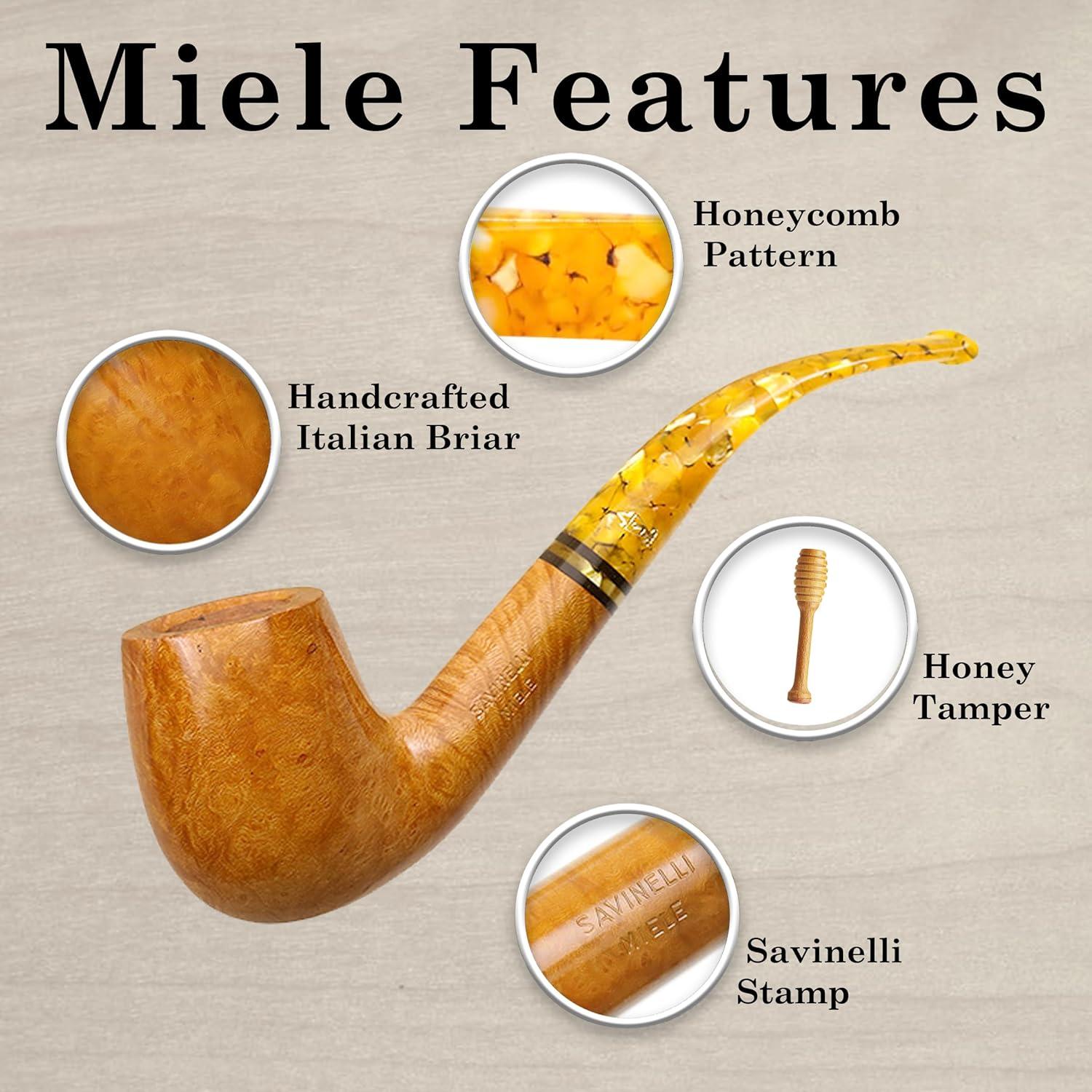 Pipa de Madera Savinelli Miele 606 KS Hecha a Mano Italia