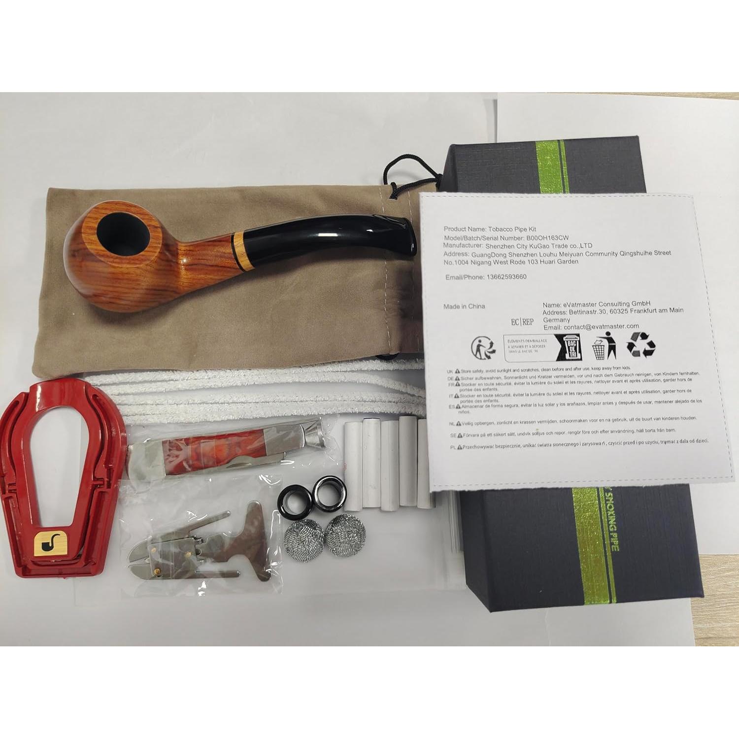 Juego de Pipas de Tabaco Scotte Hecho a Mano con Accesorios