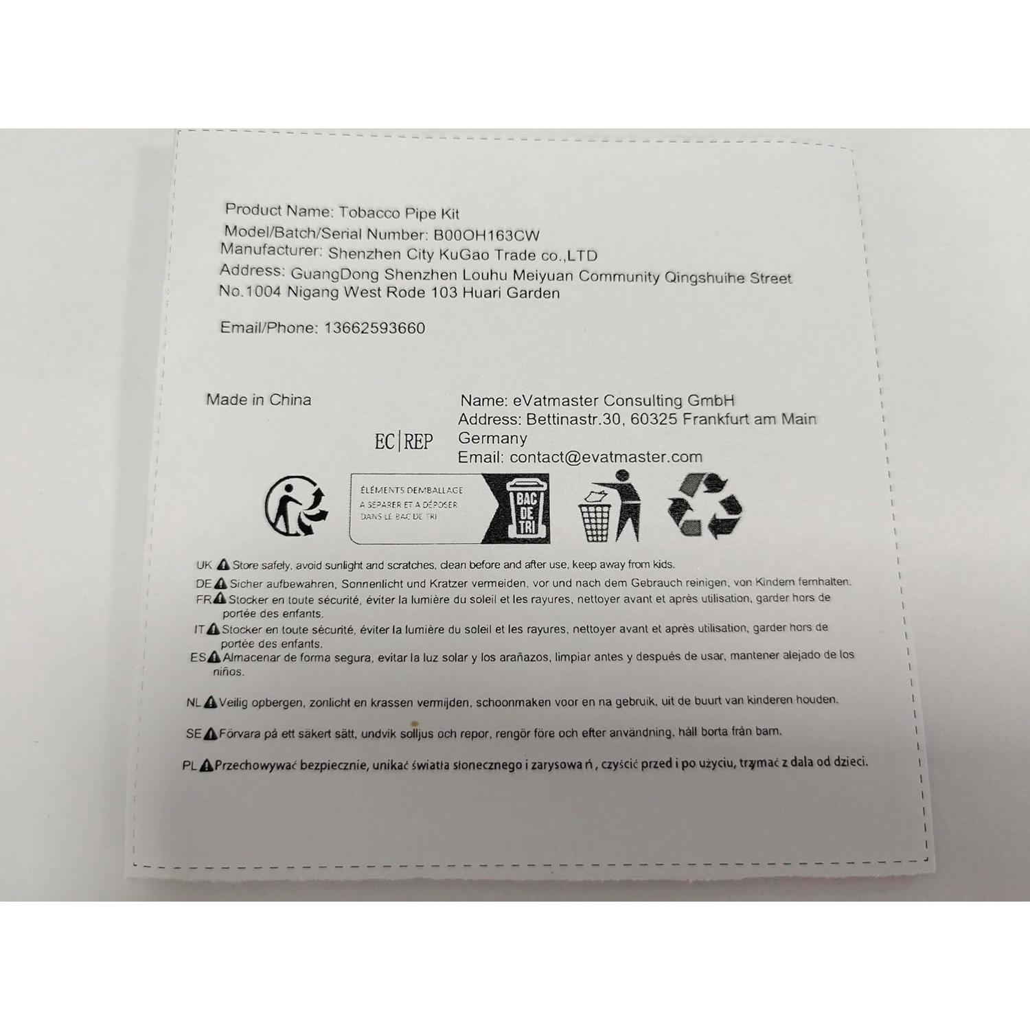 Juego de Pipas de Tabaco Scotte Hecho a Mano con Accesorios