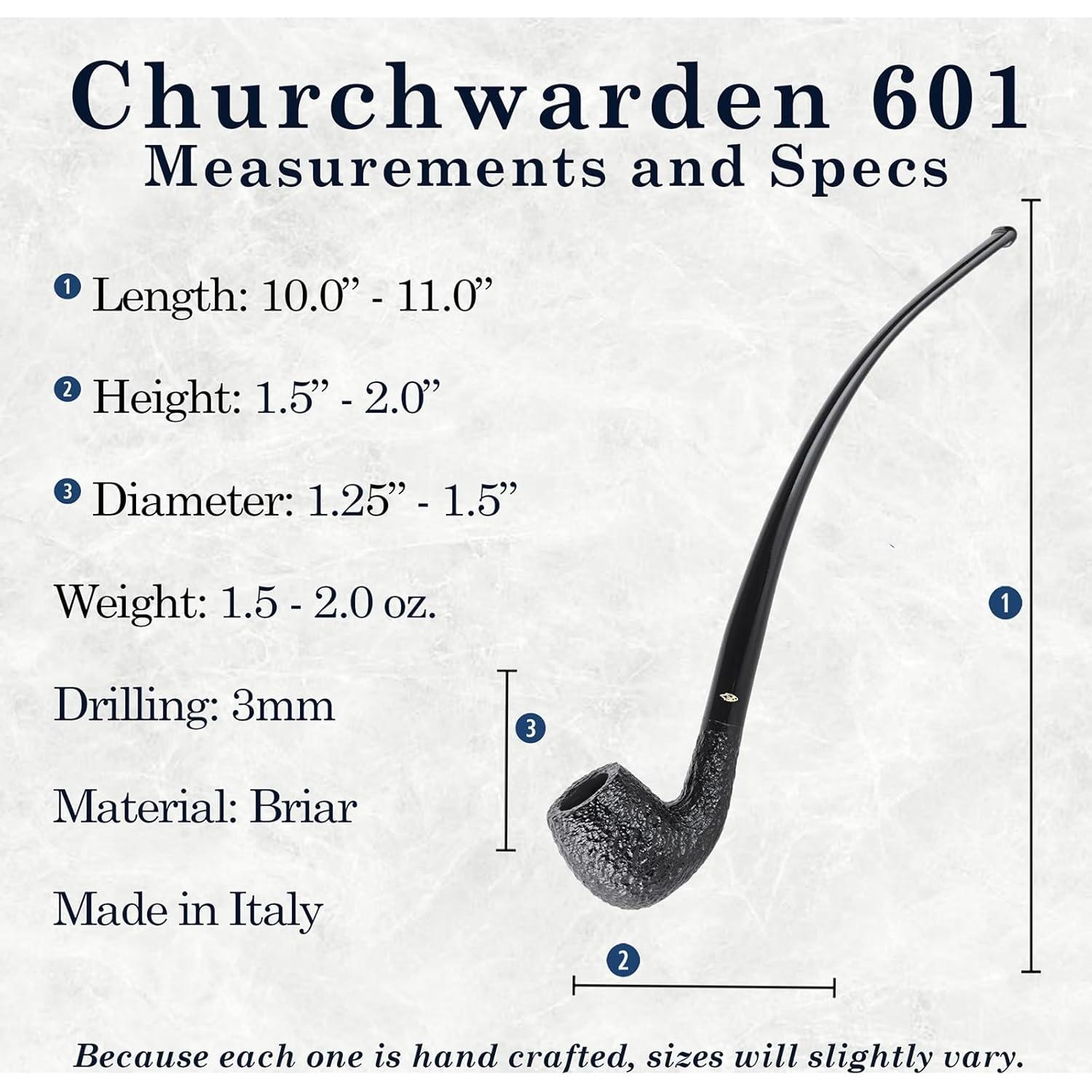 Pipa Savinelli Churchwarden 601 - Madera de Brezo Hecha a Mano
