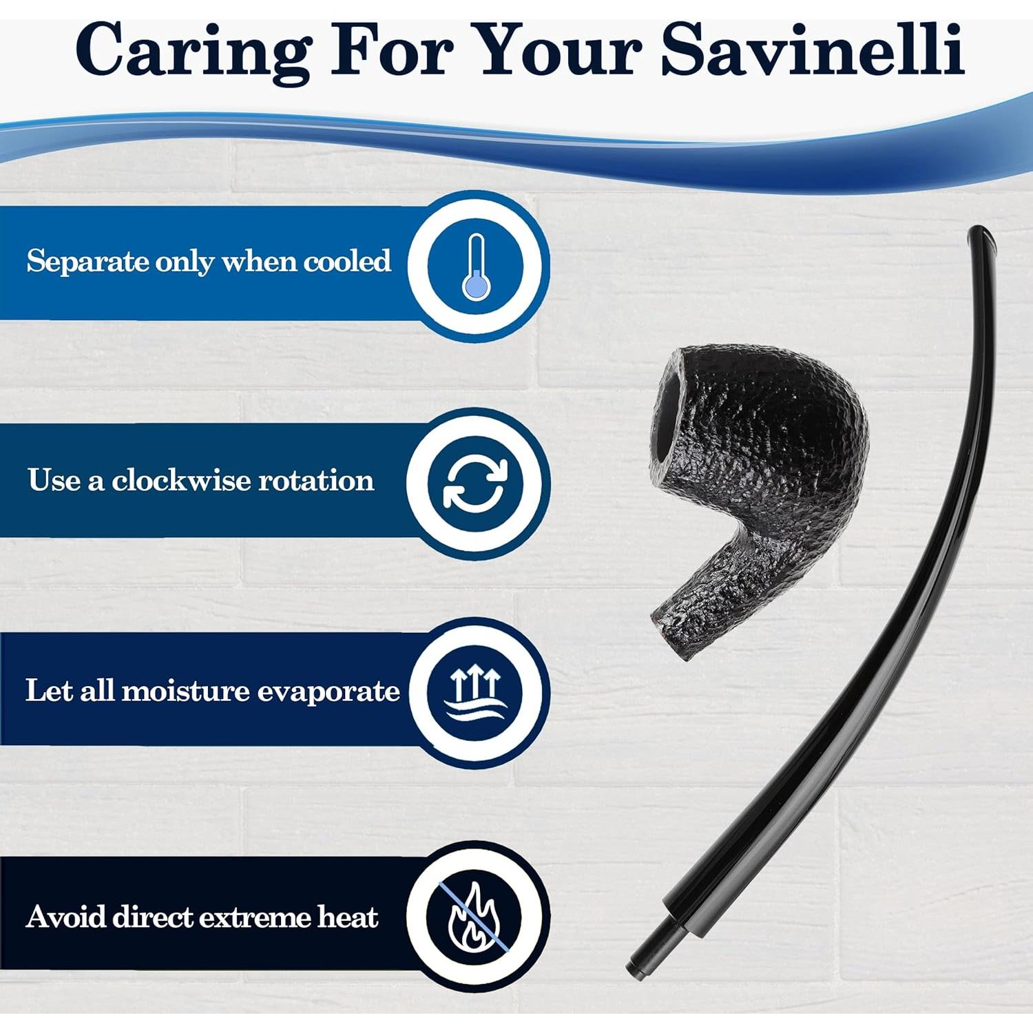 Pipa Savinelli Churchwarden 601 - Madera de Brezo Hecha a Mano