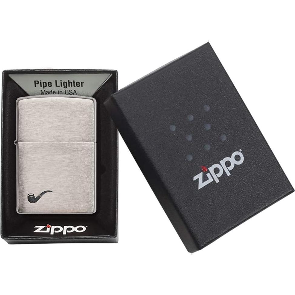 Encendedor de Pipa Zippo Cromo Cepillado Unisex 0.07 kg