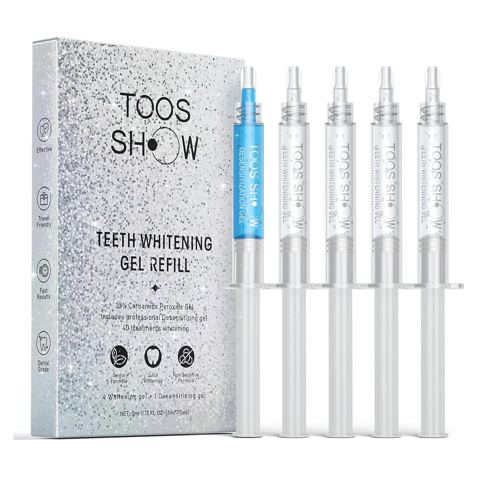 Kit de Gel Blanqueador Dental Toos Show 5 x 3ml Sin Sensibilidad