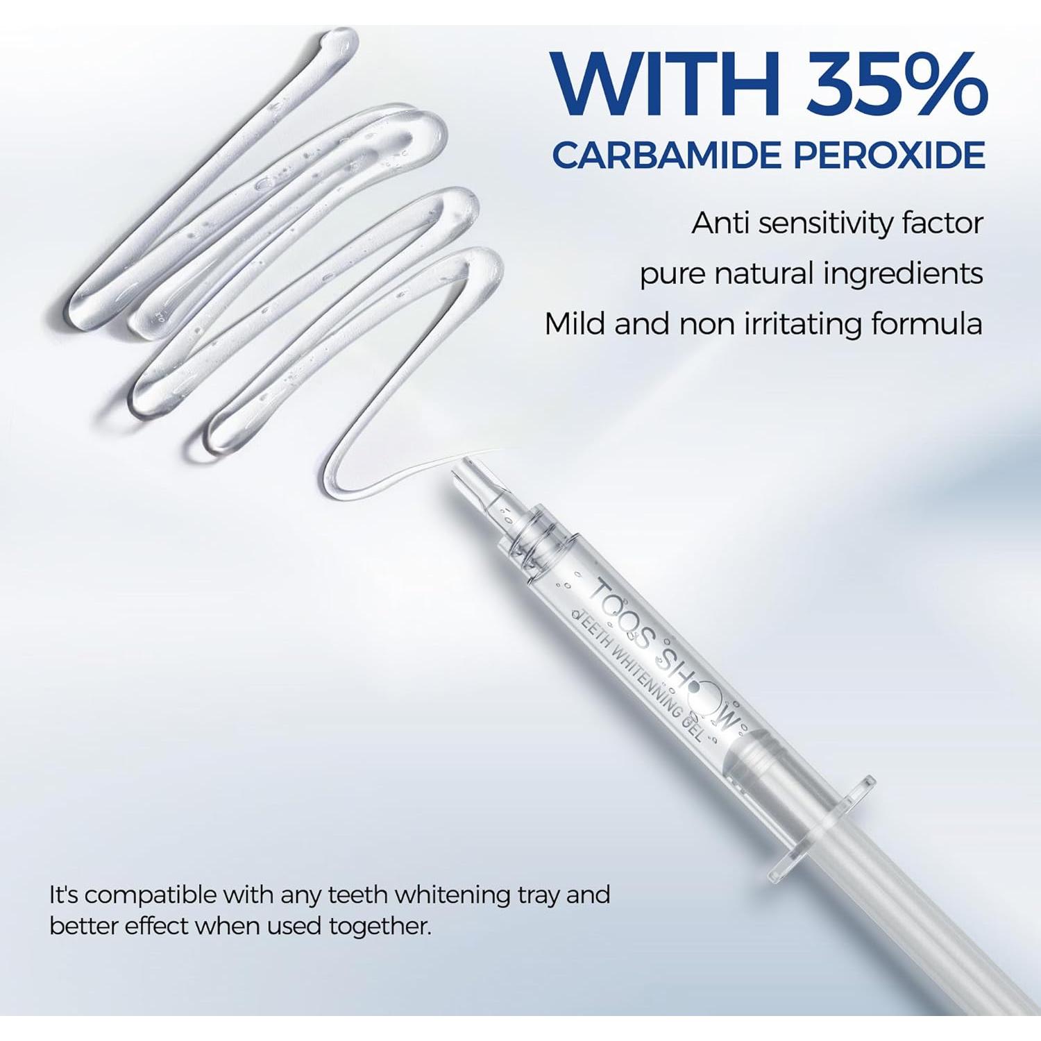 Kit de Gel Blanqueador Dental Toos Show 5 x 3ml Sin Sensibilidad