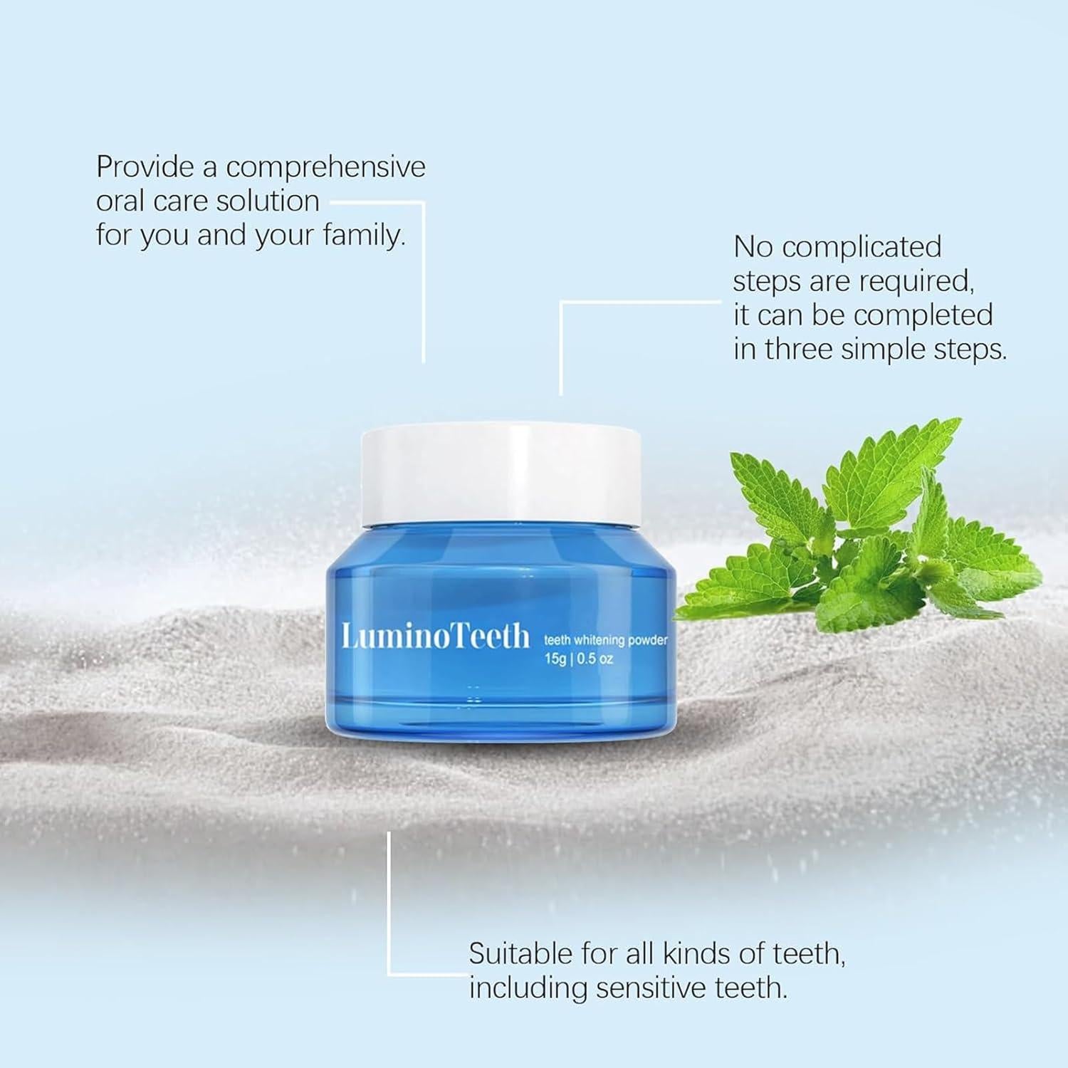 Polvo Blanqueador de Dientes Lumino Teeth™ Natural 81g