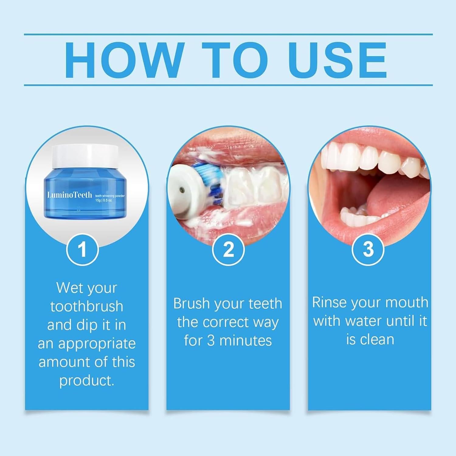 Polvo Blanqueador de Dientes Lumino Teeth™ Natural 81g