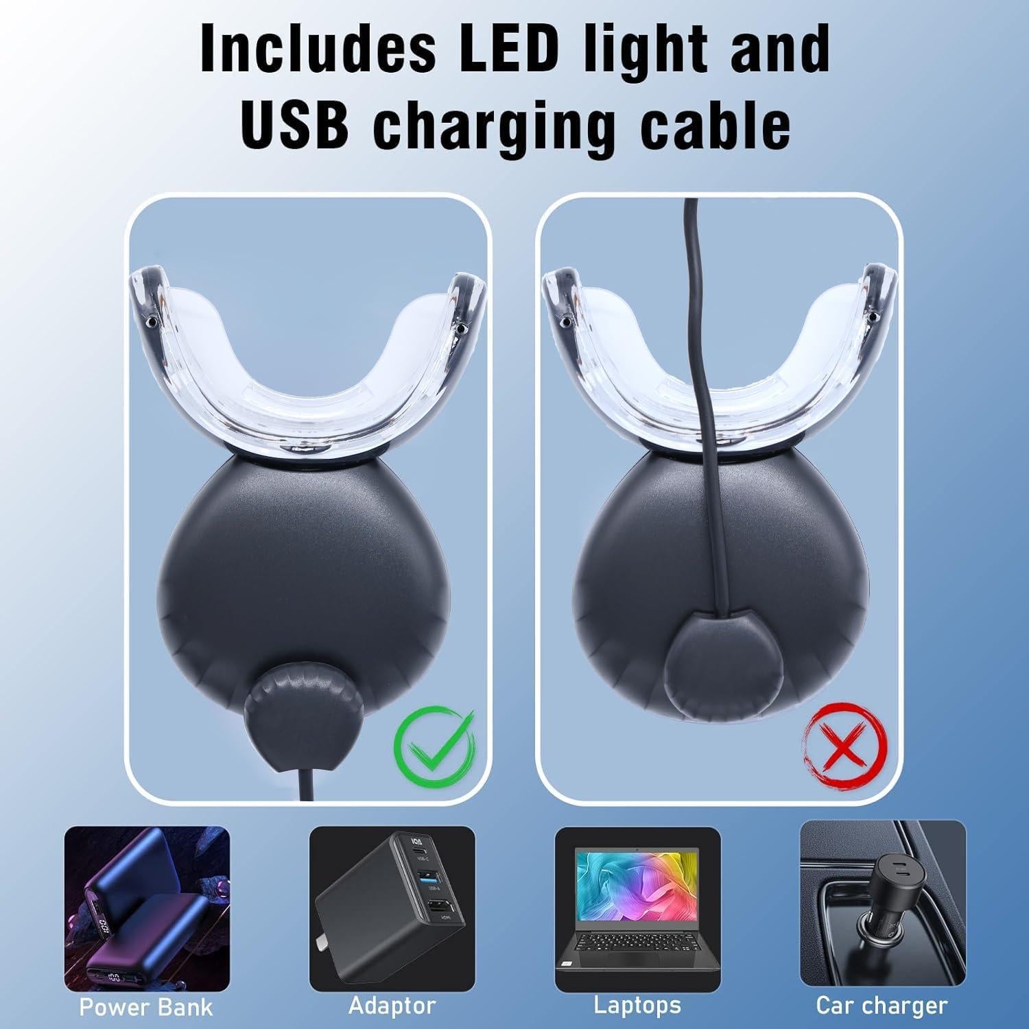 Luz LED Blanqueadora de Dientes EOICCEOH USB 10X Rápido