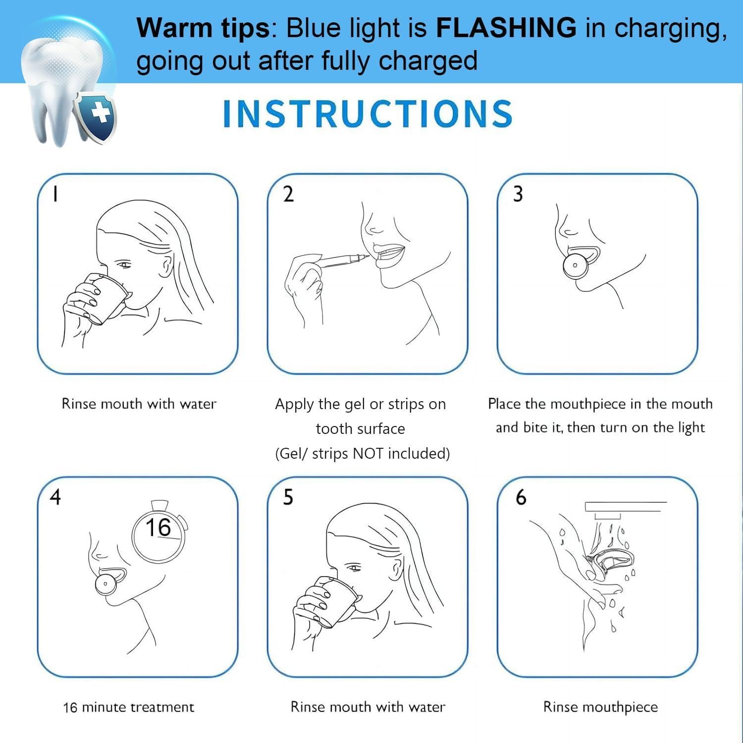 Luz LED Blanqueadora de Dientes EOICCEOH USB 10X Rápido
