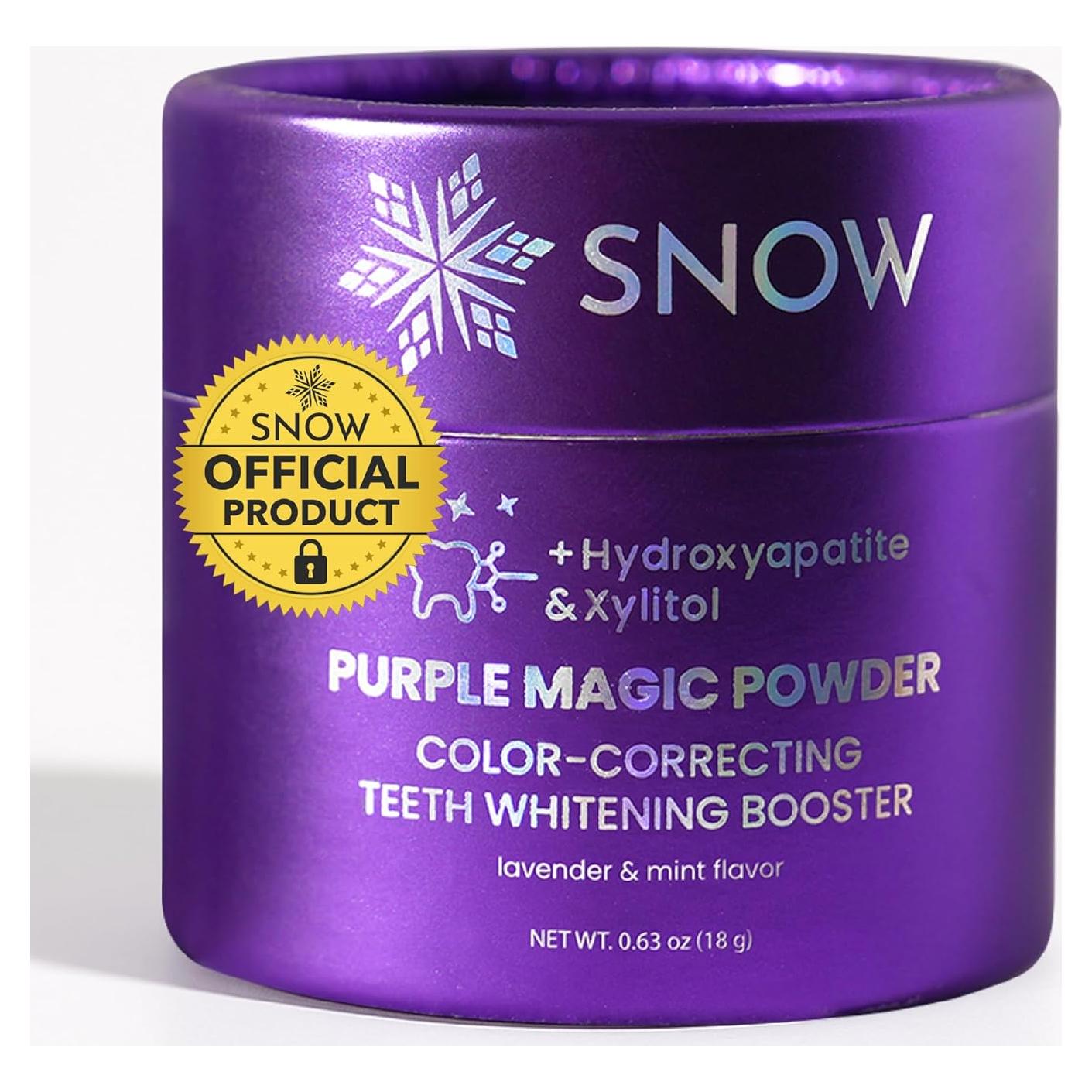 Polvo Blanqueador de Dientes SNOW 18g - Corrector de Color Púrpura