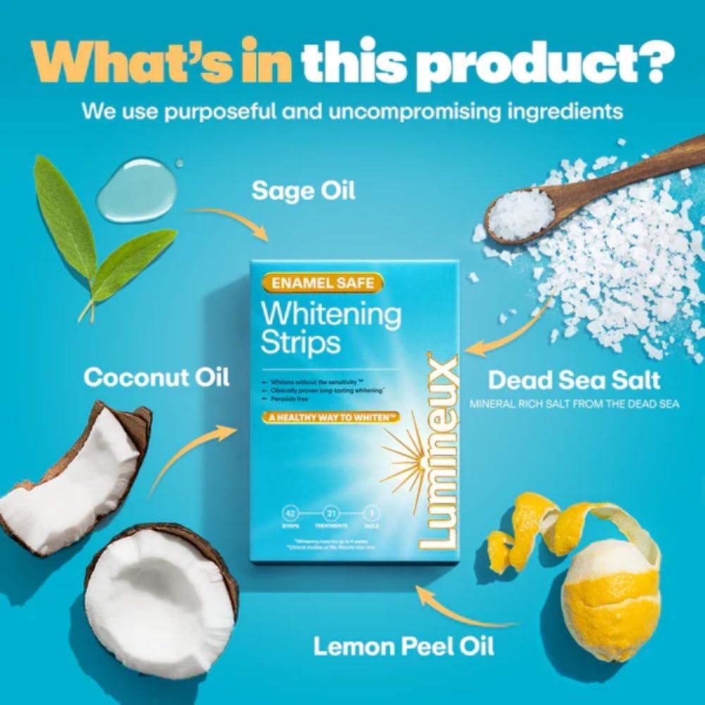 Kit de Blanqueamiento Dental Lumineux - 6 Pastas, 6 Enjuagues, 2 Tiras, 2 Bolígrafos - Sin Sensibilidad