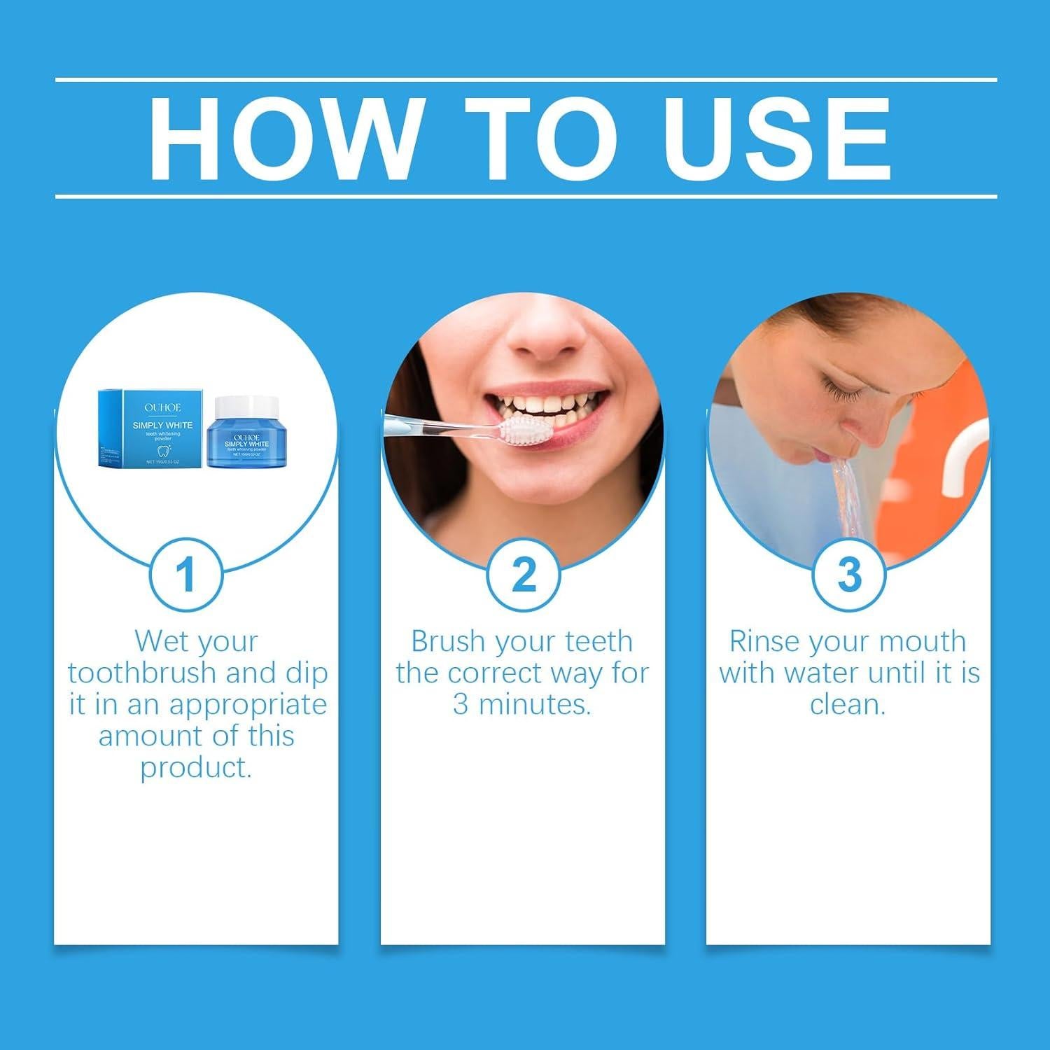 Polvo Blanqueador de Dientes Mágico 453g - Natural, Sin Sensibilidad, Menta