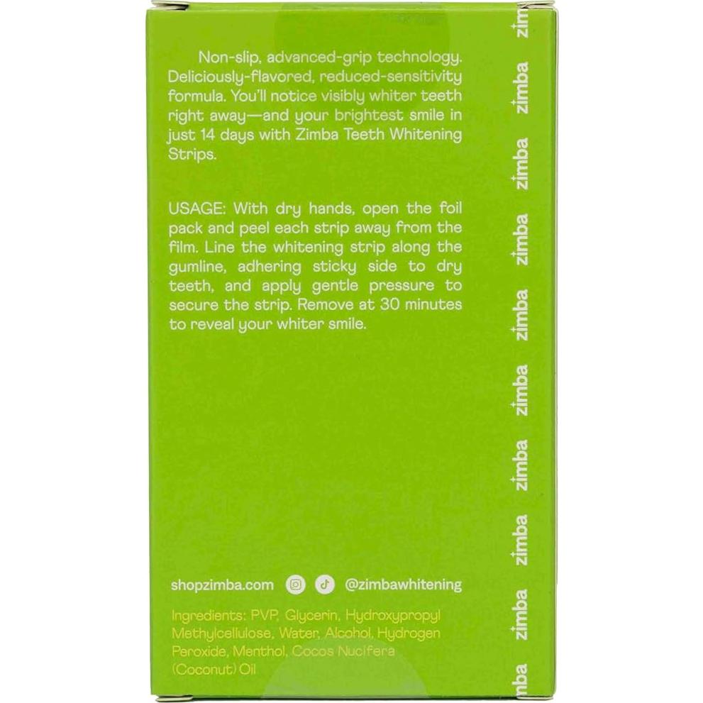 Tiras Blanqueadoras de Dientes Zimba 28.35g Sabor Coco