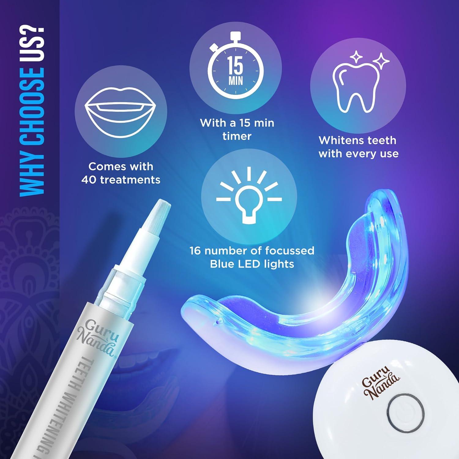 Kit Blanqueamiento Dental Inalámbrico GuruNanda con Luz LED
